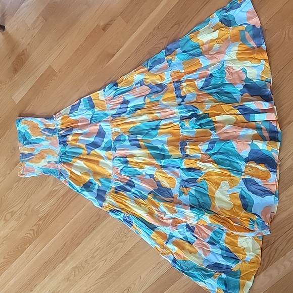 Anthropologie Dresses Nwt Anthropologie Abel The Label Retro Dress Strapless Smocked Maxi